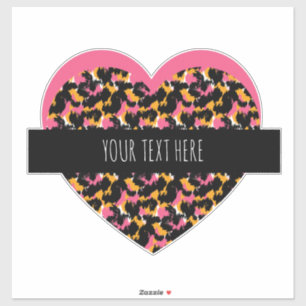 Autocollant de voiture Cheetah Heart Pink