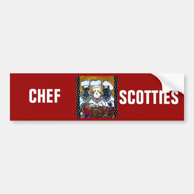 Autocollant De Voiture Chefs Terrier Écossais (Devant)