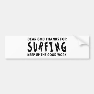Autocollant De Voiture Chers mercis de Dieu de surfer