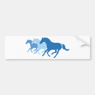 Autocollant De Voiture Cheval de course (bleu)