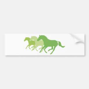Autocollant De Voiture Cheval de course (vert)