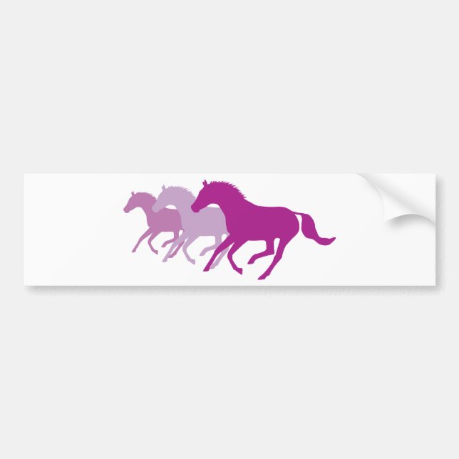 Autocollant De Voiture Cheval de course (violet) (Devant)