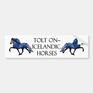 Autocollant De Voiture Cheval islandais Nuit étoilée