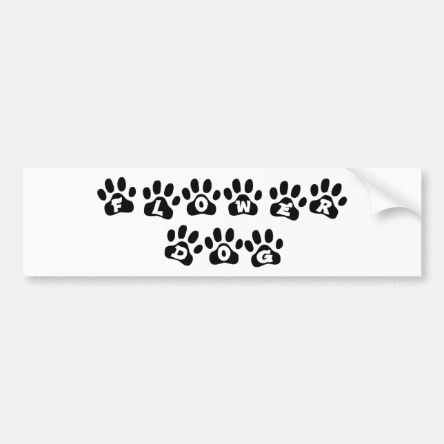 Autocollant De Voiture Chien à fleurs (Devant)
