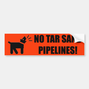 Autocollant De Voiture Chien activiste : Pas de pipeline de sable bitumin