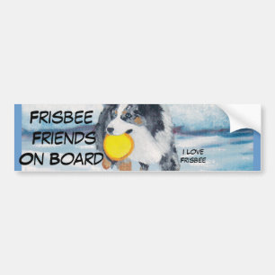 Autocollant De Voiture Chien australien "hourra" peinture de frisbee de