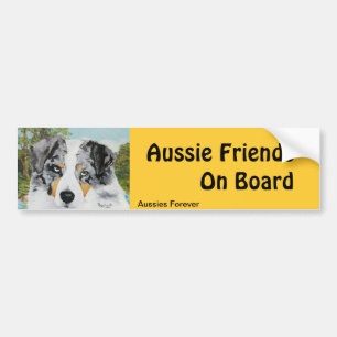 Autocollant De Voiture Chien bleu de Merle de berger australien