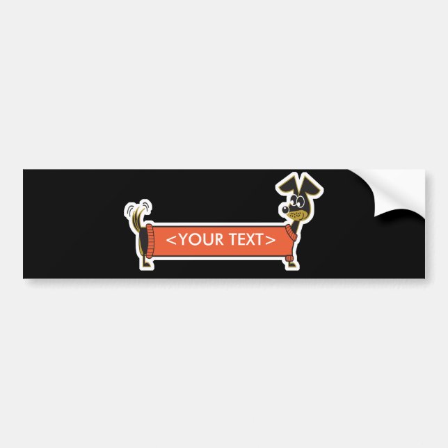 Autocollant De Voiture Chien Daschund personnalisable,<YOUR TEXT> (Devant)