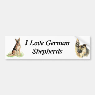 Autocollant De Voiture Chien de compagnie animal berger allemand aquarell