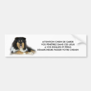 AUTOCOLLANT DE VOITURE CHIEN DE GARDE