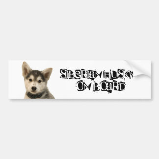 Autocollant De Voiture Chien de traîneau sibérien à bord