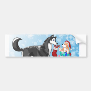 Autocollant De Voiture Chiens de Noël !