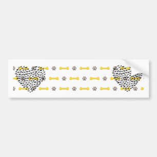 Autocollant De Voiture Chiens du coeur