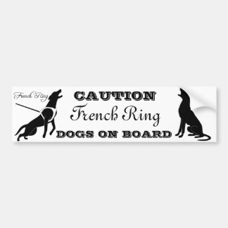 Autocollant De Voiture CHIENS français d'anneau de PRÉCAUTION À BORD