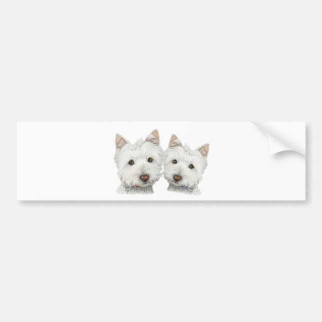 Autocollant De Voiture Chiens mignons de Westie (Devant)