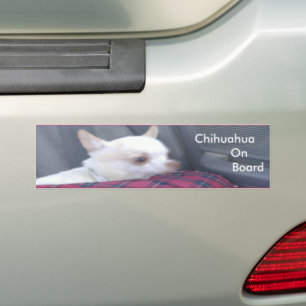 Autocollant De Voiture Chihuahua On Board Bumper Sticker