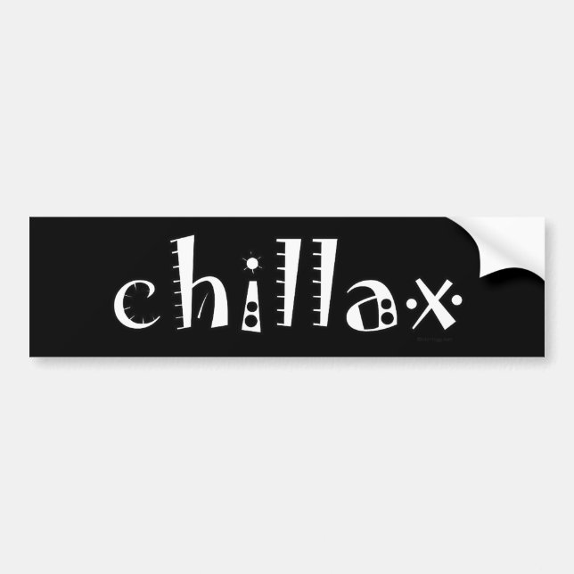 Autocollant De Voiture Chillax (dans le blanc) (Devant)