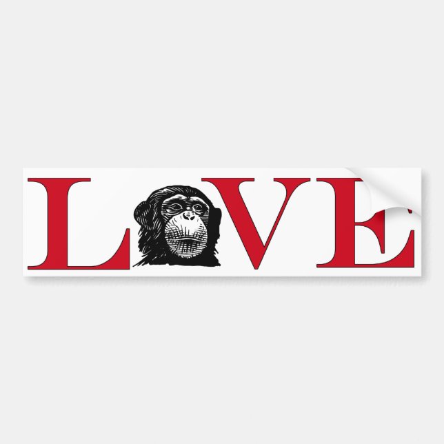 Autocollant De Voiture Chimp Lover Bumpersticker (Devant)