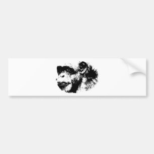Autocollant De Voiture Chimpanzé noir et blanc Pop Art