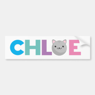 Autocollant De Voiture Chloe grey or ginger Cat Bumper Sticker