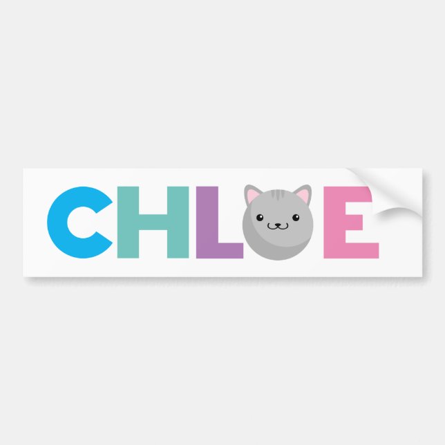 Autocollant De Voiture Chloe grise ou gingembre Sticker de pare-chocs de  (Devant)