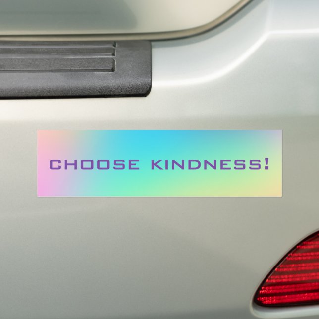 Autocollant De Voiture "Choose Kindness" Pastel Rainbow dégradent (En voiture)