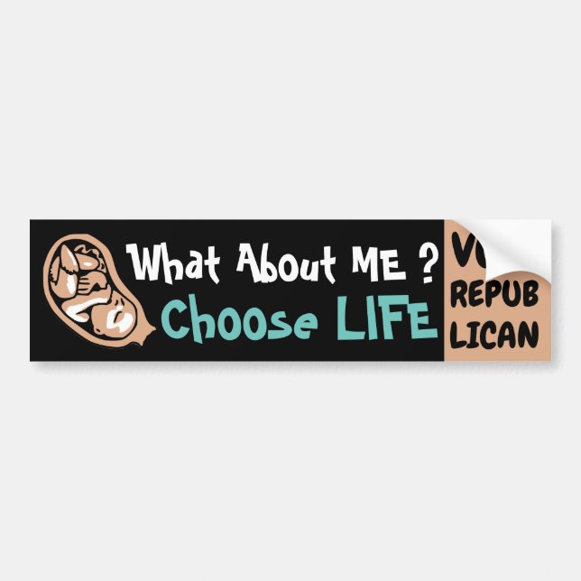 Autocollant De Voiture Choose Life Vote Republican pro-life (Devant)