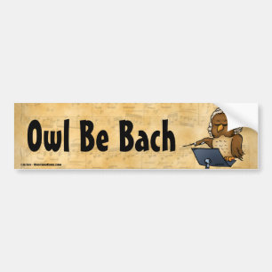 Autocollant De Voiture Chouette Be Bach Drôle Owl Cartoon