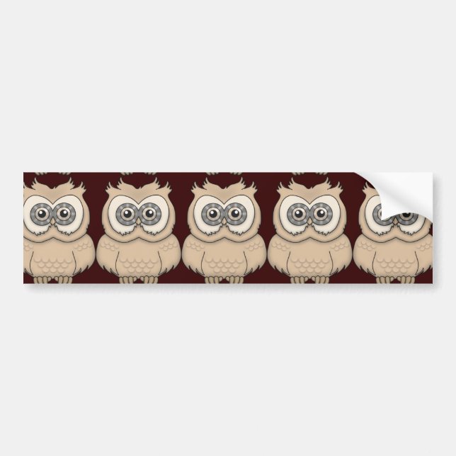 Autocollant De Voiture Chouette Brown (Devant)
