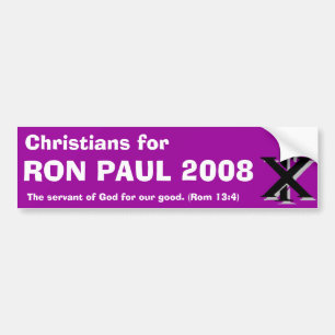 Autocollant De Voiture Chrétiens pour Ron Paul
