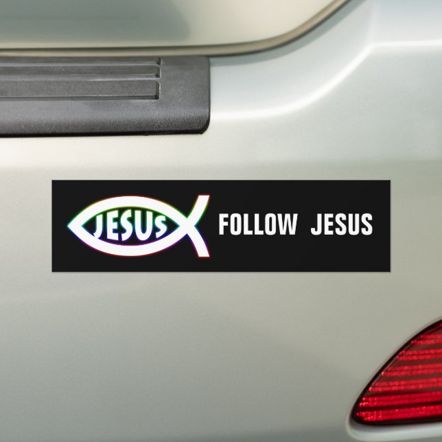 Autocollant De Voiture Christian Fish | Follow Jesus (En voiture)