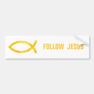Autocollant De Voiture Christian Fish Follow Jesus