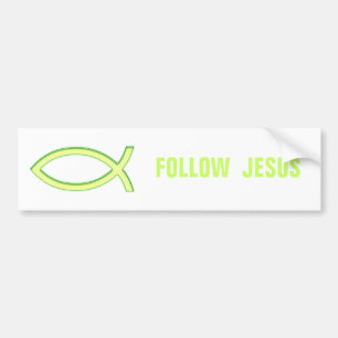Autocollant De Voiture Christian Fish   Follow Jesus