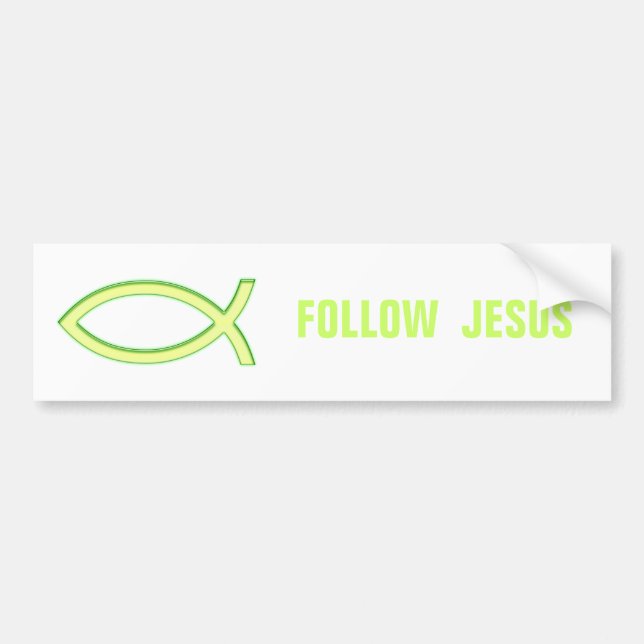 Autocollant De Voiture Christian Fish | Follow Jesus (Devant)