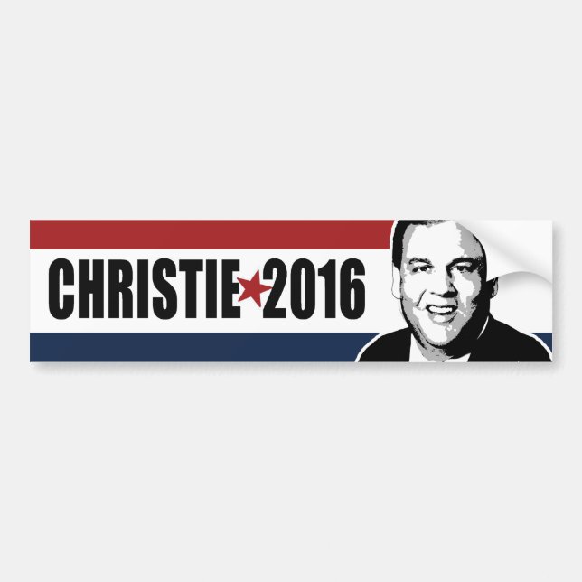 Autocollant De Voiture Christie 2016 pare-chocs blancs d'étoile et bleus (Devant)