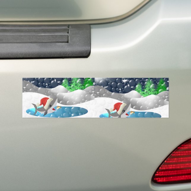 Autocollant De Voiture Christmas Shark (En voiture)