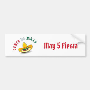 Autocollant De Voiture Cinco de Mayo personnalisable 5 mai Fiesta
