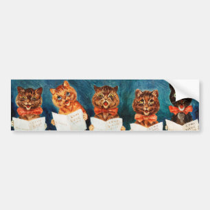 Autocollant De Voiture Cinq chats chanteurs, Louis Wain