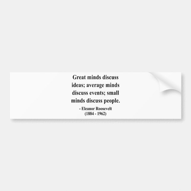 Autocollant De Voiture Citation 5a d'Eleanor Roosevelt (Devant)