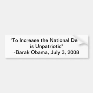 Autocollant De Voiture Citation de dette d'Obama