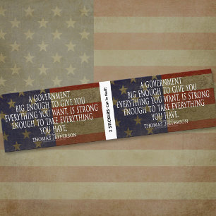 Autocollant De Voiture Citation de Jefferson sur le grand gouvernement -