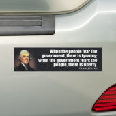 Autocollant De Voiture Citation de Thomas Jefferson (On Car)
