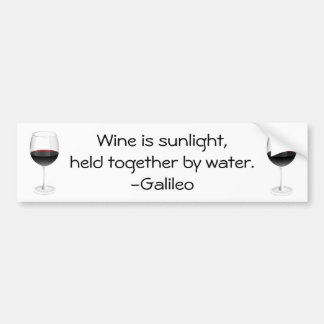 Autocollant De Voiture Citation de vin de Galilée