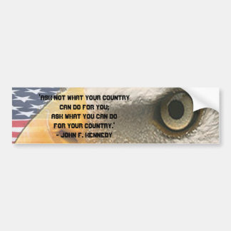 AUTOCOLLANT DE VOITURE CITATION KENNEDY - DEMANDEZ PAS CE QUE VOTRE PAYS