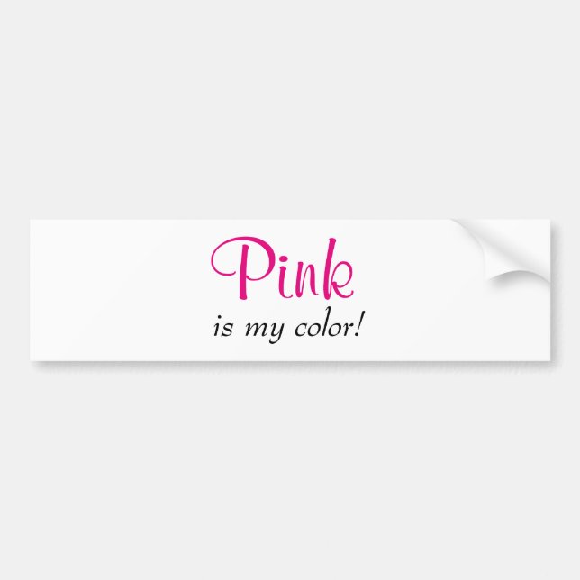 Autocollant De Voiture Citation Rose Féminin Est Ma Couleur (Devant)