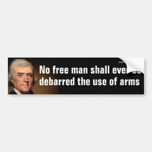 Autocollant De Voiture Citation Thomas Jefferson Gun Rights