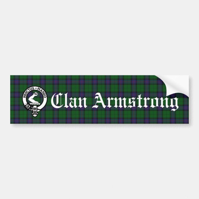 Autocollant De Voiture Clan Armstrong Crest Badge et Tartan (Devant)