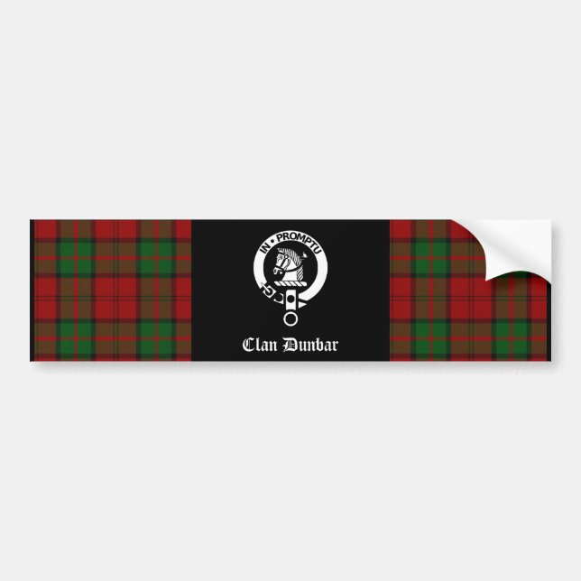 Autocollant De Voiture Clan Dunbar Tartan & Crest Badge (Devant)