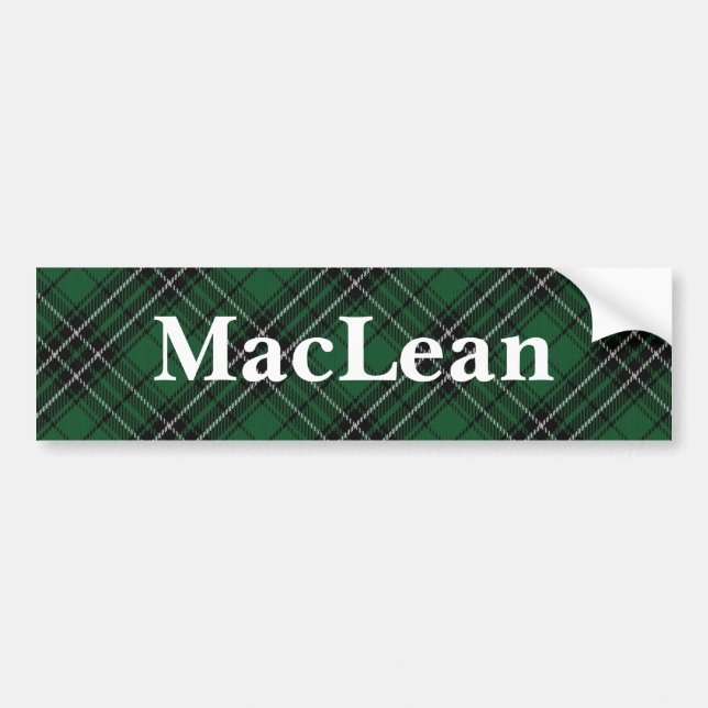 Autocollant De Voiture Clan MacLean Tartan Personnaliser Votre Nom (Devant)