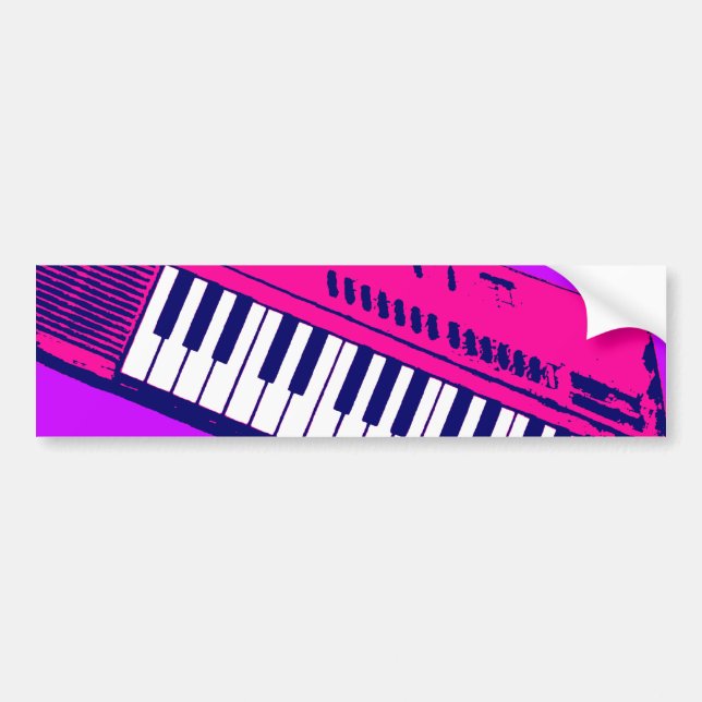 Autocollant De Voiture Clavier Synthétiseur Corey Tiger 80s (Devant)